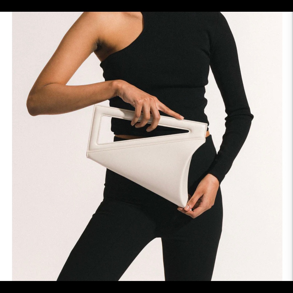 NOIRANCA Althea - Ivory Vegan Leather Cross Body Clutch
